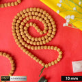 Semi Pathariya Rudraksha Mala with natural brown beads for meditation and spiritual chanting. India’s Premium Rudraksha Jap Mala Store- www.satvikstore.in

