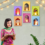 LED Deep Mala Diwali Decorations with LED Candles: Traditional Hanging Jharokha Boxes