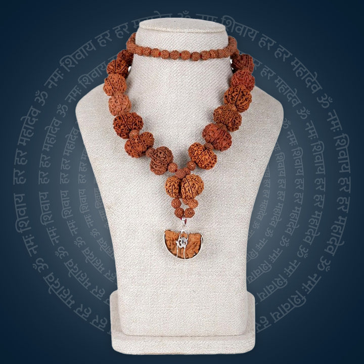 Siddha Mala with 1 Mukhi Half Moon Nepal collector grade Rudraksha thread mala. India’s Premium Rudraksha Jap Mala Brand - www.satvikstore.in