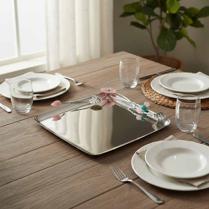 Silver Plated Tray Decorative Serving and Pooja Platter for Home and Office India’s Largest Puja Accessories Brand- www.satvikstore.in