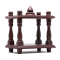 Small mahogany wooden mantapa with brown finish for puja
