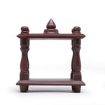 Small mahogany wooden mantapa with brown finish for puja