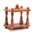 Small wooden mantapa with natural finish for home puja