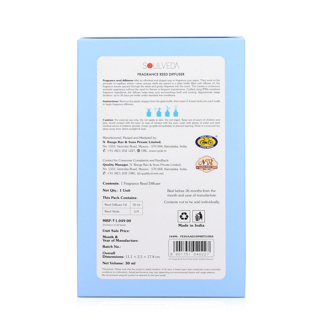 Lilium Aroma Reed Diffuser – Air Edition | 45 ml, 4 N Reed Sticks