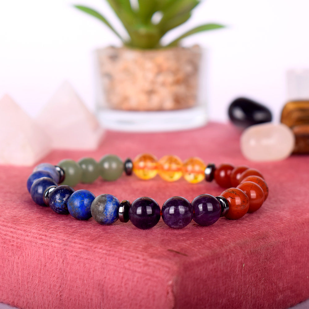 7 Chakra Beaded Bracelet Stretchable Spiritual Wear