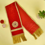 Stunning Red Patka/Duppata| India’s Largest Pooja Accessories Brand – www.satvikstore.in