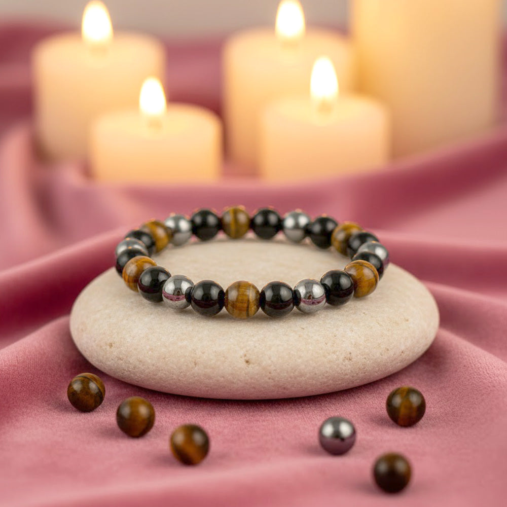 7 Horses Pyrite Frame & Triple Protection Bracelet Combo