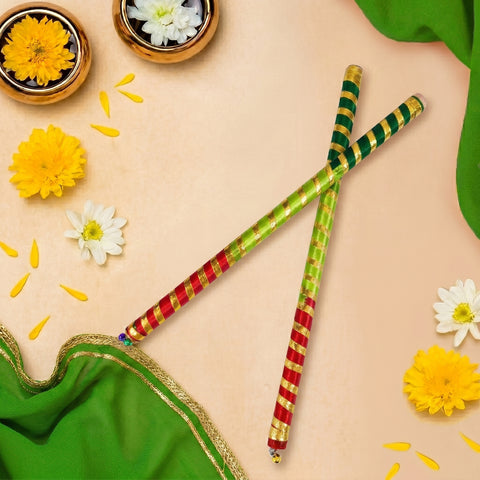 Triple Colour Wooden Dandiya Sticks | India’s Largest Pooja Accessories Brand – www.satvikstore.in