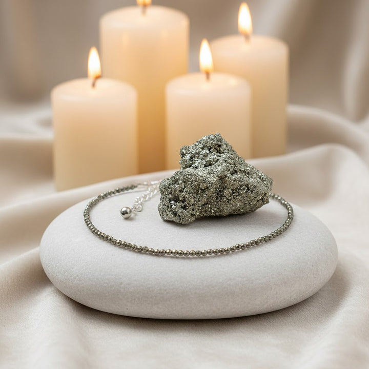 raw pyrite stone and pyrite anklet wealth protection healing stone combo. India’s Largest Puja Accessories Brand- www.satvikstore.in