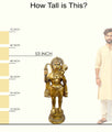 Handcrafted Brass Hanuman Idol for Home & Temple | Best for VIP Gift & Big Premium Gift | Large Standing Hanuman Statue with Glossy Finish | 135 cm Height, 69.6 kg Weight | Best for Your Temple & Puja Decor | Premium Quality Brass Murti | India's Large Puja Accessories Brand - Satvikstore.in