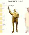 Handcrafted large brass statue of Dr. Bheemrao Ramji Ambedkar standing with a book and pointing upwards, wearing glasses and a suit, glossy finish, weight 160000 grams (160 kg), height approximately 77.56 inches (197 cm), length approximately 25.59 inches (65 cm). Best for VIP Gift, best for big premium gift, best for your office, best for educational institutions, symbol of social justice and equality. India's Large Puja Accessories Brand - Satvikstore.in