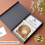 Certified 10mm 100% Original Authentic Mysore White Sandalwood (Chandan) Jap Mala