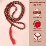 Certified 10mm 100% Original Authentic Pure Red Sandalwood Jap Mala (Andhra Pradesh)