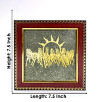 7 Horses Pyrite Frame for Wealth & Success