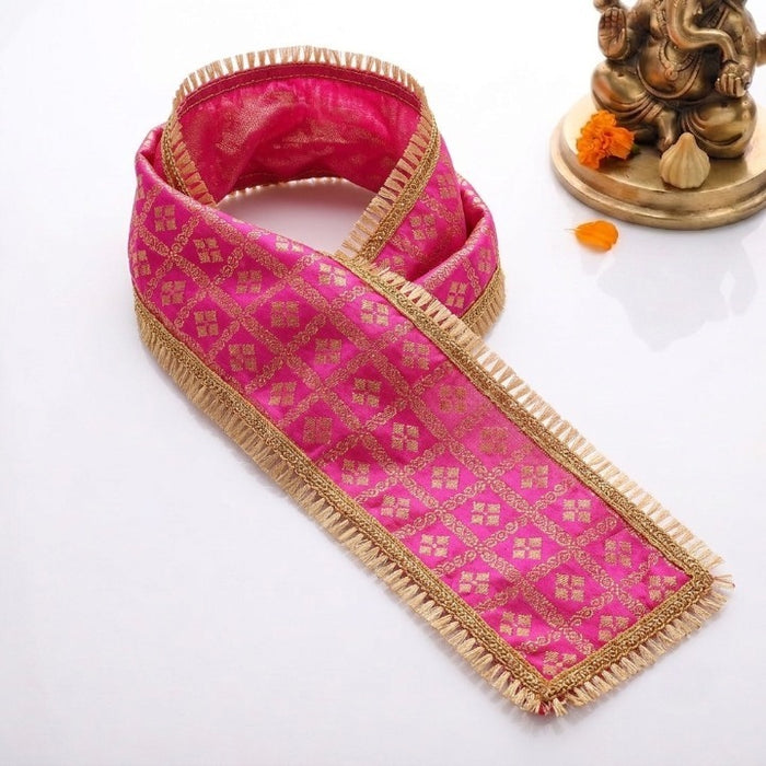 Premium Pink & Gold Zari Designer Royal Patka