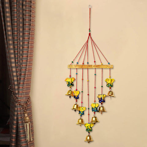 Rajasthani Colorful wooden Ganesh Wall Hanging Wind Chimes