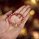Light Red Beaded Guru Ji Maharaj Handmade Bracelets for Men and Women
