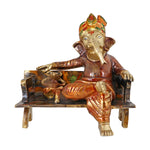 7.2 Inch Brass Sitting Ganesha Idol