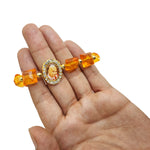 Orange Beaded Guru Ji Maharaj Handmade Bracelets for Men and Women