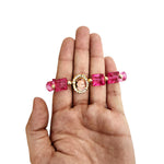 Pink Beaded Guru Ji Maharaj Handmade Bracelets for Men and Women