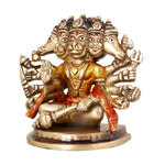 3.5 Inch Stylistic Brass Panchmukhi Hanuman Idol