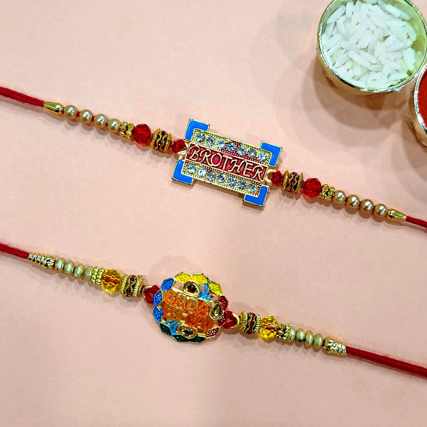 Shop for Unique Rakhis Online Rakhi Set of 2 satvikstore.in