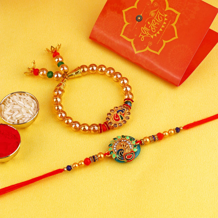 Buy rakhi for brother bhaiya bhabhi traditional handmade designer rakhi set