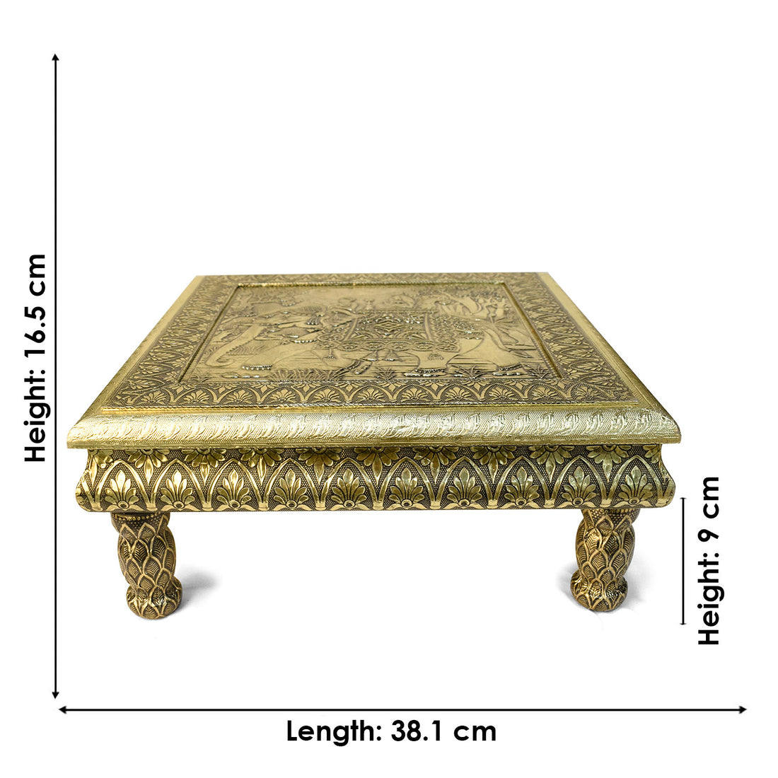Cultural Grace: Meenakari Embossed Elephant Decorative Chowki
