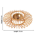 Gold-Toned Decorative Akhand Sun Shape Brass Diya