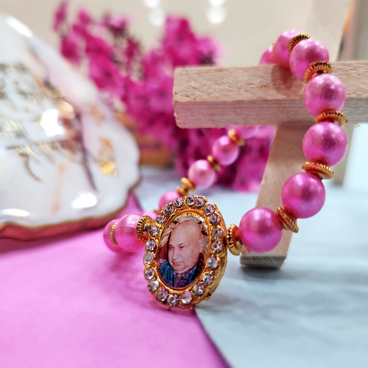 Buy Pink Beaded Guru Ji Maharaj Online