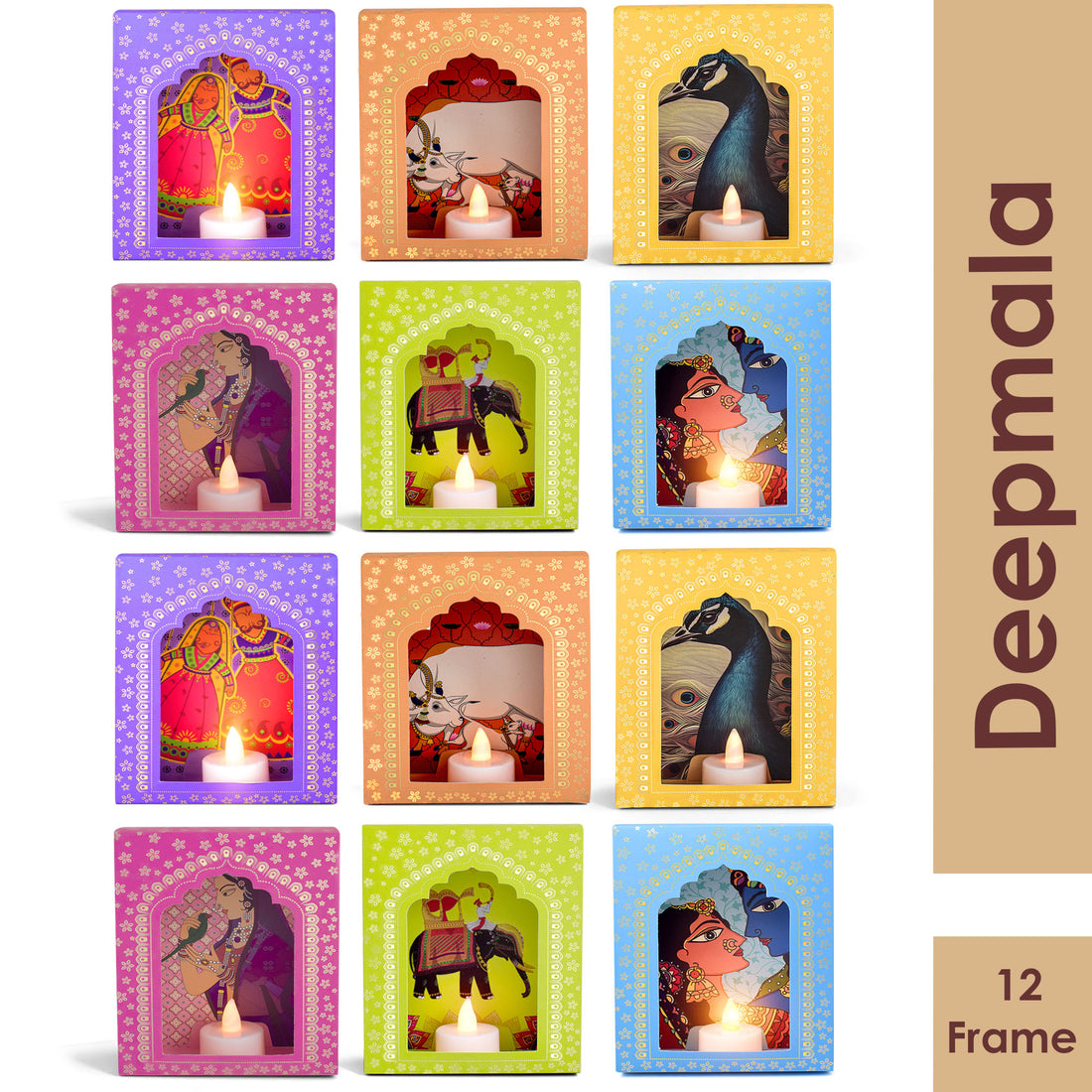 LED Deep Mala Diwali Decorations with LED Candles: Traditional Hanging Jharokha Boxes