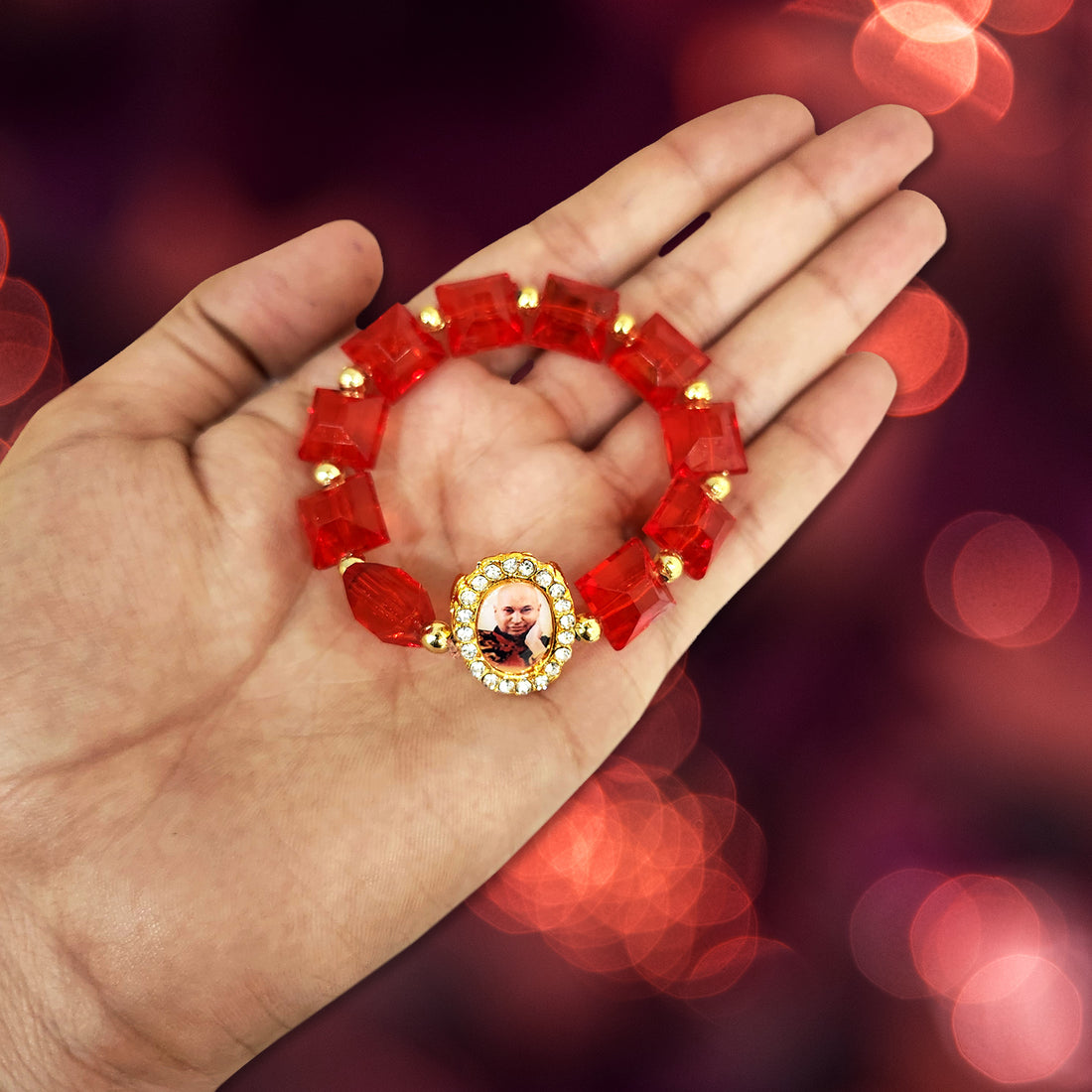 Red Beaded Guru Ji Maharaj Handmade Bracelets for Men and Women