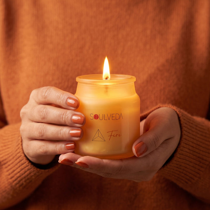 Soulveda Fire Sandalwood scented jar candle 80g