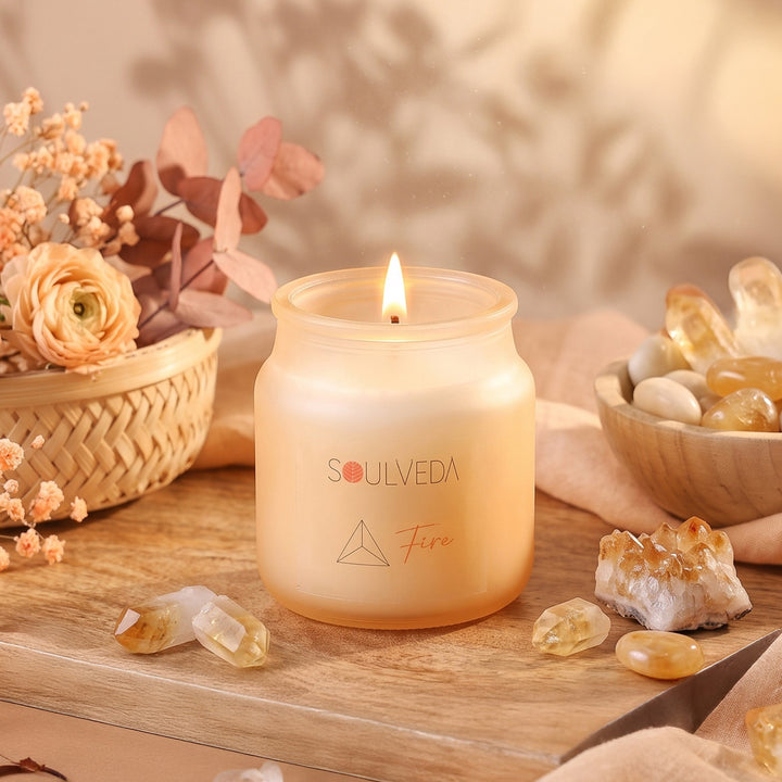 Soulveda Fire Sandalwood scented jar candle 80g