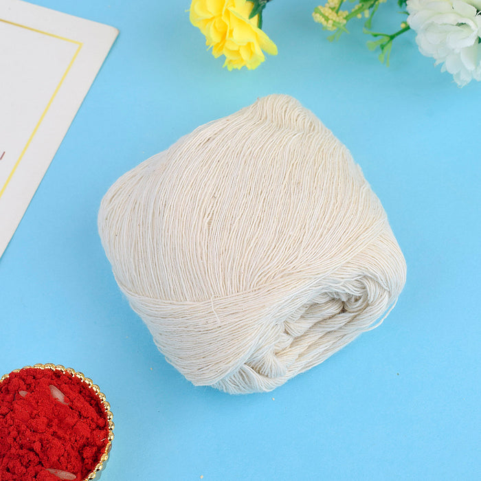 Kacha Sut (White Pure Cotton Thread) for Puja is a natural and sacred cotton thread used for religious rituals and poojas, symbolizing purity, devotion, and spiritual connection during ceremonies and offerings – India’s Largest Pooja Accessories Brand – www.satvikstore.in