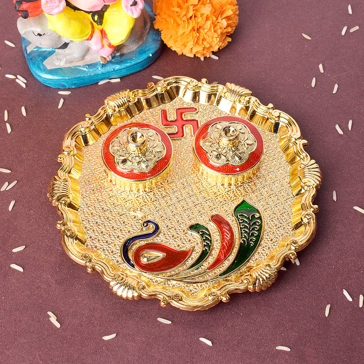 Exquisite traditional kumkum holder crafted with ornate detailing, perfect for pooja rituals and festive offerings. India’s Largest Pooja Accessories Brand – www.satvikstore.in