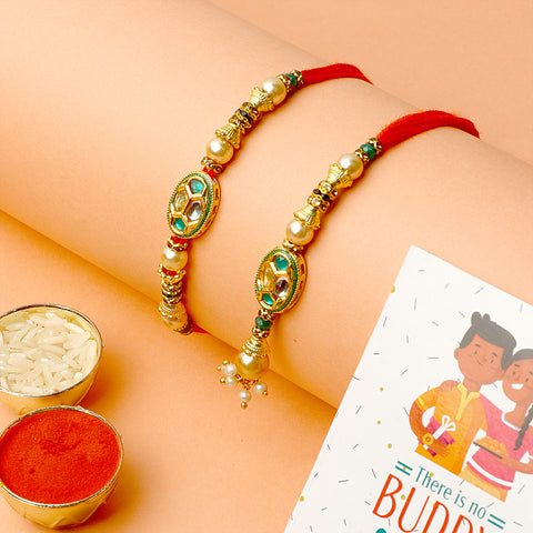Designer Bhaiya Bhabhi Rakhi Set India’s Largest Pooja Accessories Brand – www.satvikstore.in

