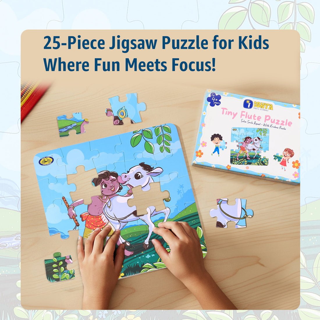 Kids Jigsaw Puzzle - Krishna with Cow | Fun, Focus & Devotion | Tiny Flute Puzzle