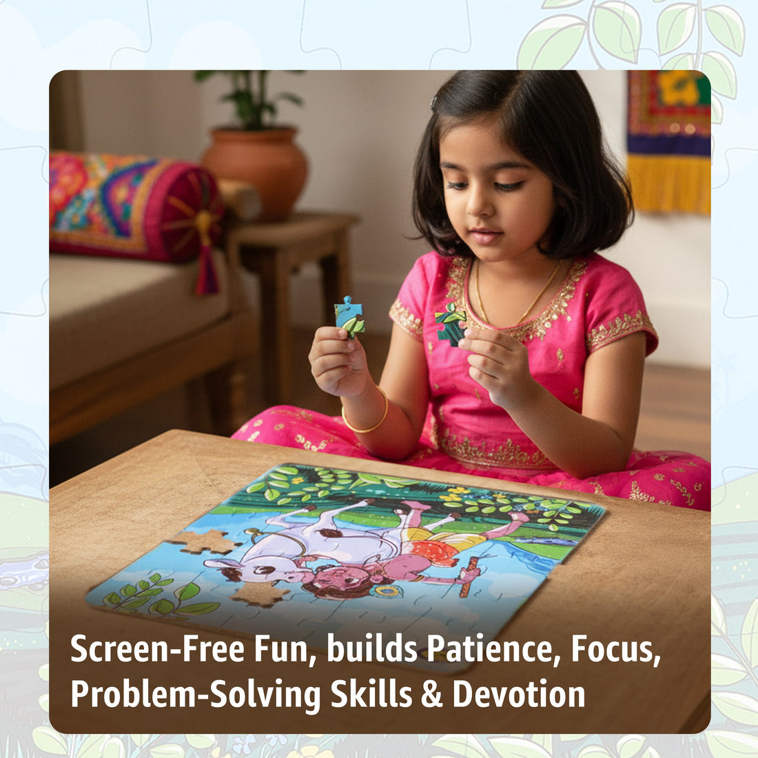 Kids Jigsaw Puzzle - Krishna with Cow | Fun, Focus & Devotion | Tiny Flute Puzzle