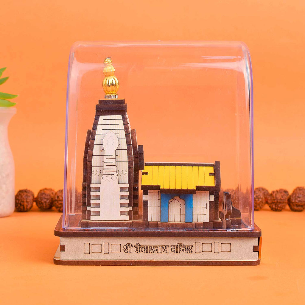 Shri Kedarnath Dham Temple Plywood Showpiece – Antique Finish Spiritual Decor – India’s Largest Pooja Accessories Brand – www.satvikstore.in