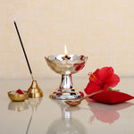 Brass Flower-Shaped Payali Diya