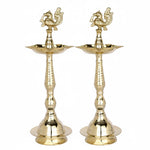 13 Inch Pure Brass Peacock Kerala Diya