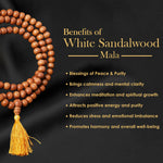 Certified 8-9mm 100% Original Authentic Mysore White Sandalwood (Chandan) yellow thread Jap Mala