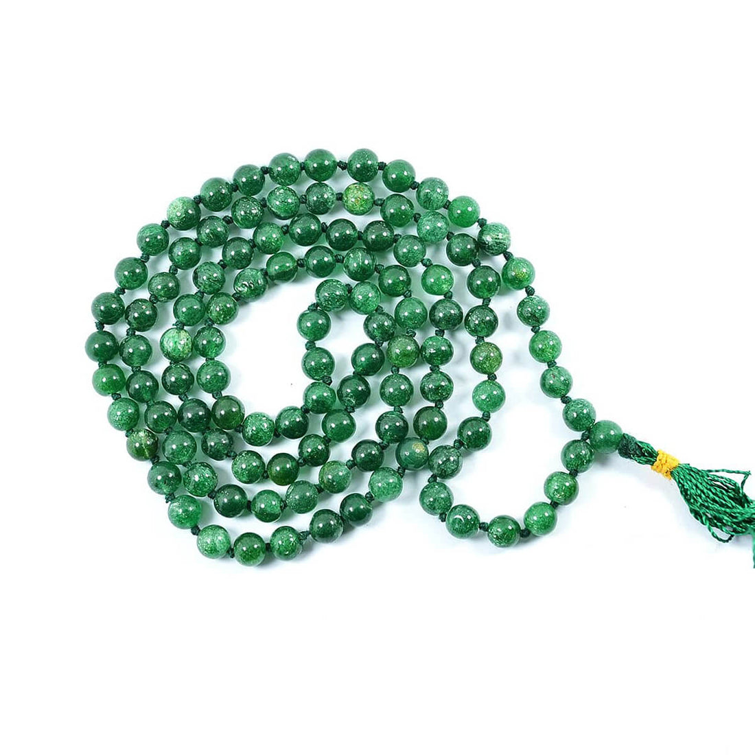 108 Beads Green Aventurine Crystal Jaap Mala for Chakra Healing