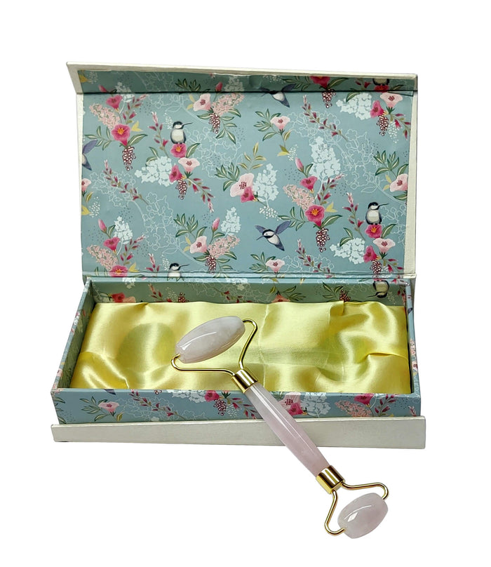 Premium Rose Quartz Face Roller with Box – Radiance & Skin Care
