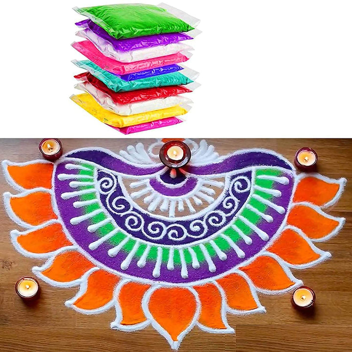 Gliter Rangoli Colors (10 Pc Pouch Pack) Puja Store Online Pooja Items Online Puja Samagri Pooja Store near me www.satvikstore.in