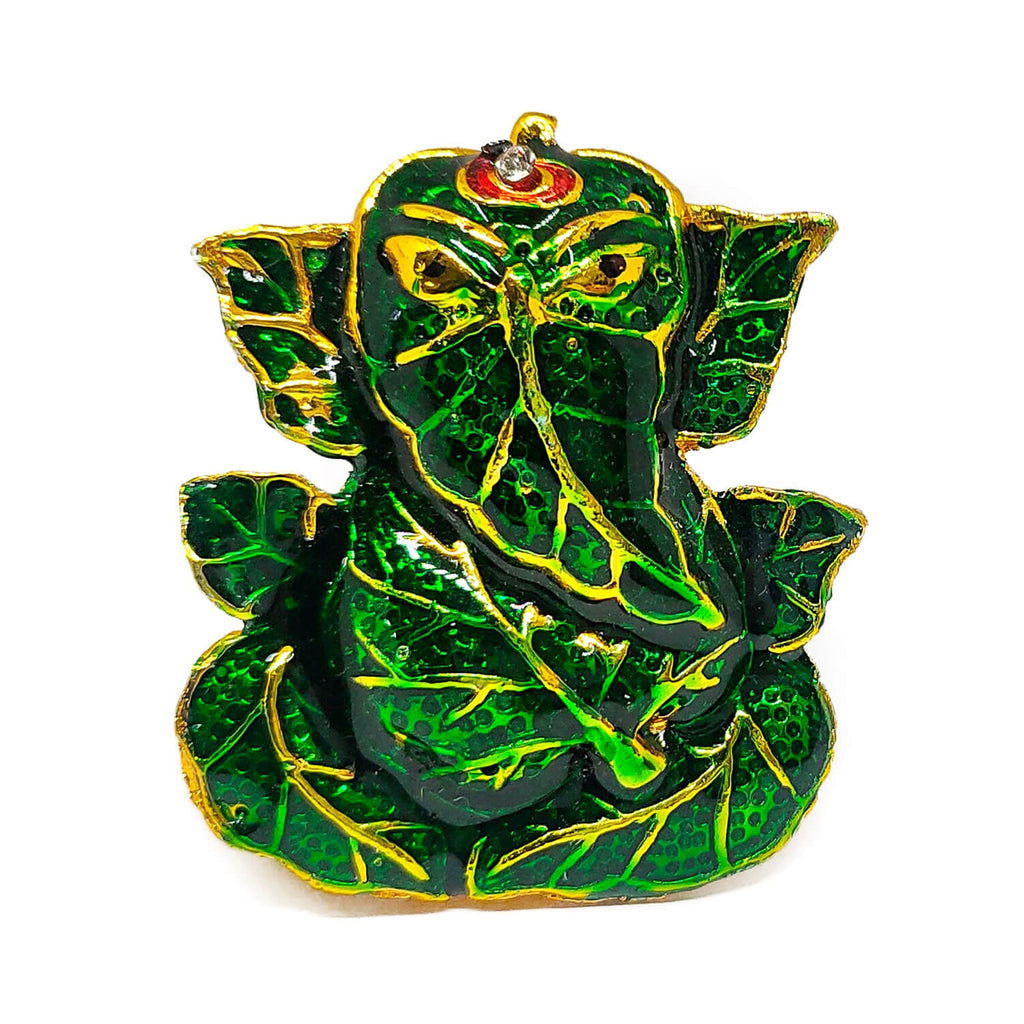 Leaf Design Ganpati Idol Puja Store Online Pooja Items Online Puja Samagri Pooja Store near me www.satvikstore.in