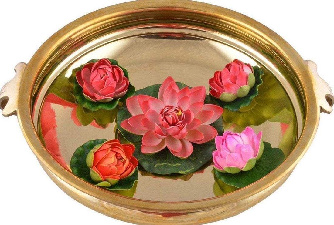 10 Inch Decorative Brass Designer Urli Puja Store Online Pooja Items Online Puja Samagri Pooja Store near me www.satvikstore.in