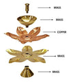Alluring Brass Copper Lotus Kamal Diya (Small) Puja Store Online Pooja Items Online Puja Samagri Pooja Store near me www.satvikstore.in