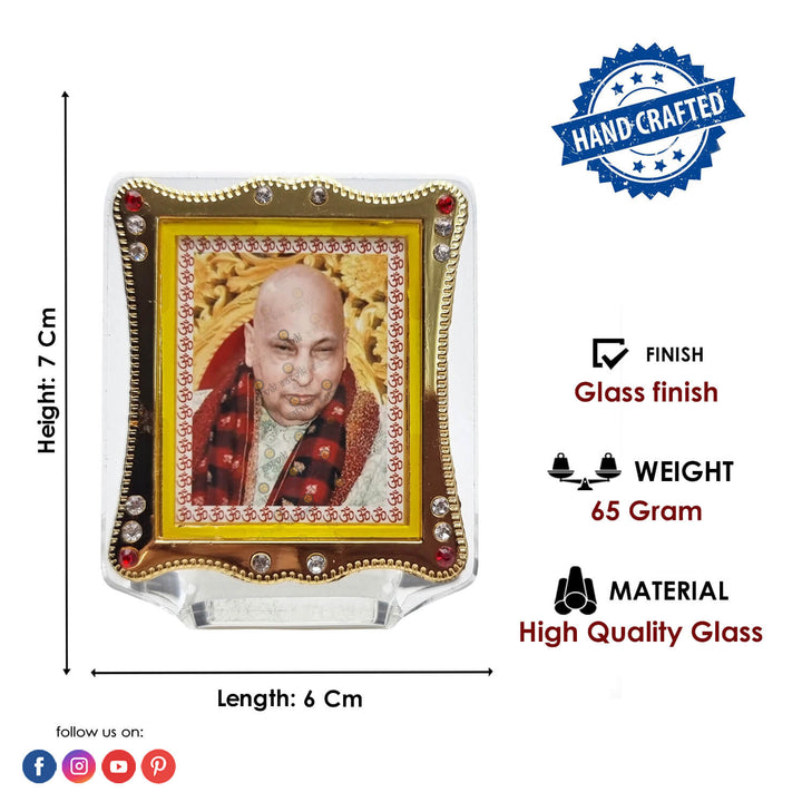 Guruji Maharaj Frame Car dashboard Puja Store Online Pooja Items Online Puja Samagri Pooja Store near me www.satvikstore.in